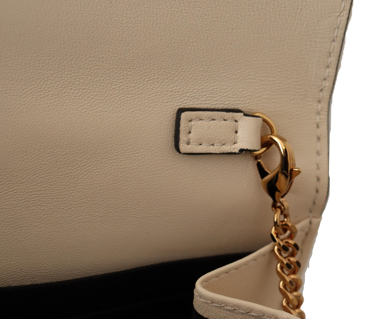 White Nappa Leather Medusa Evening Bag