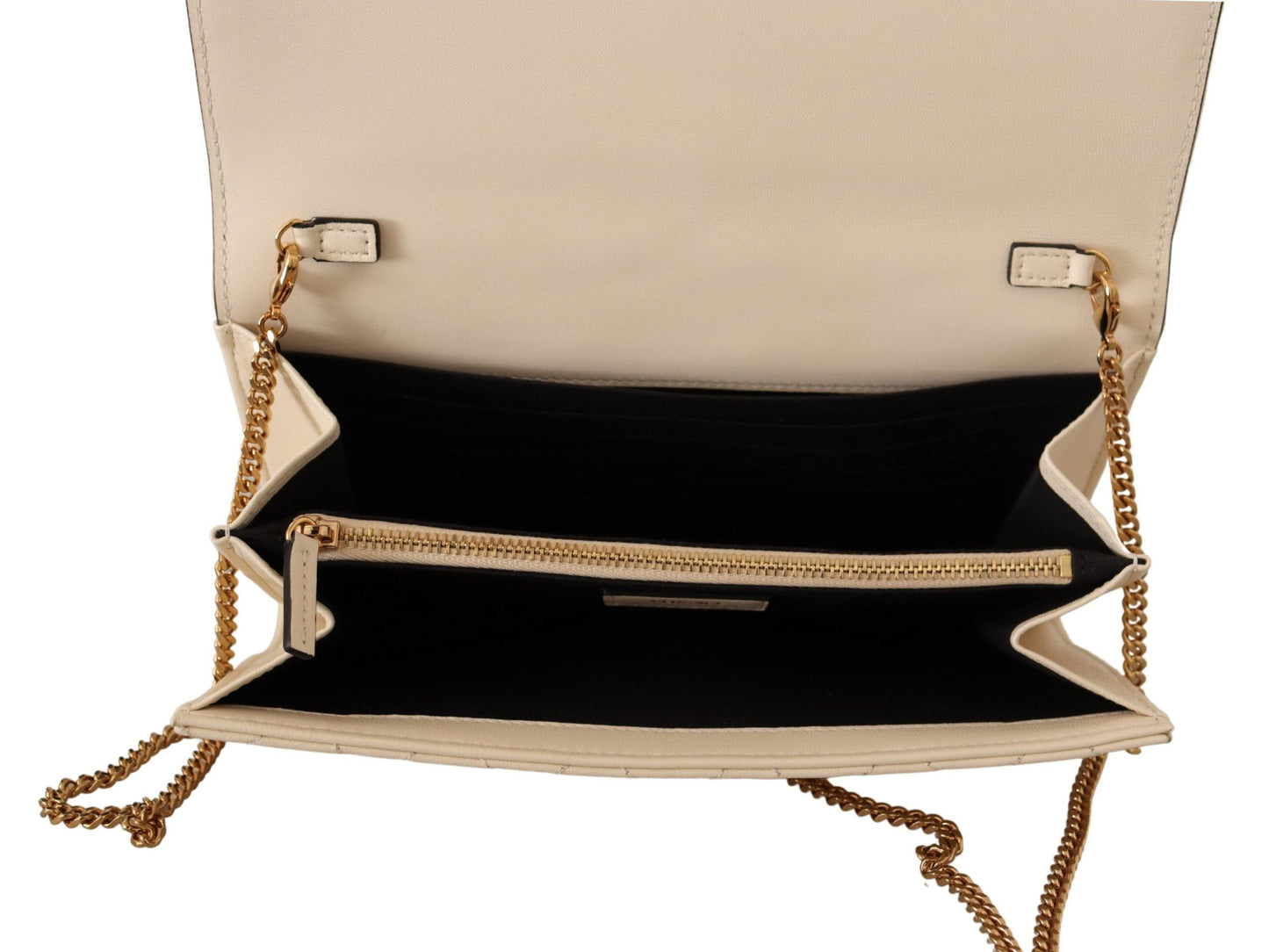 White Nappa Leather Medusa Evening Bag