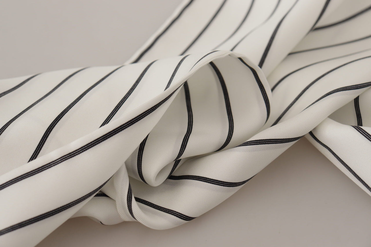 White Black Striped Logo Print Shawl Fringe Scarf