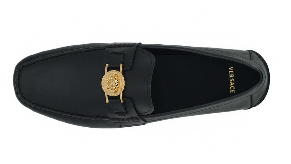 Black Calf Leather Loafers Shoes