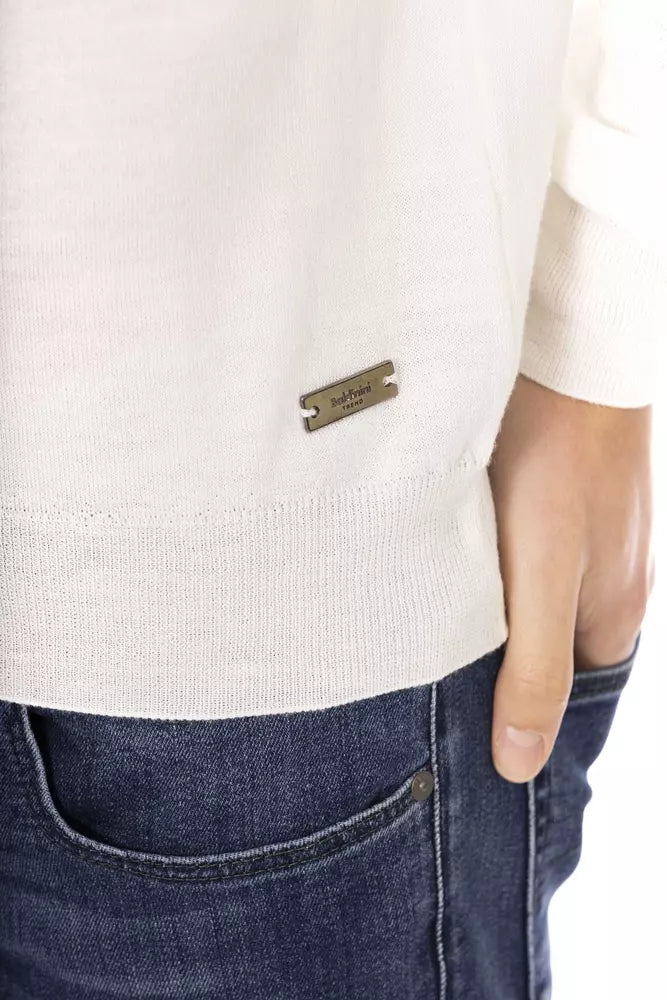 White Fabric Sweater