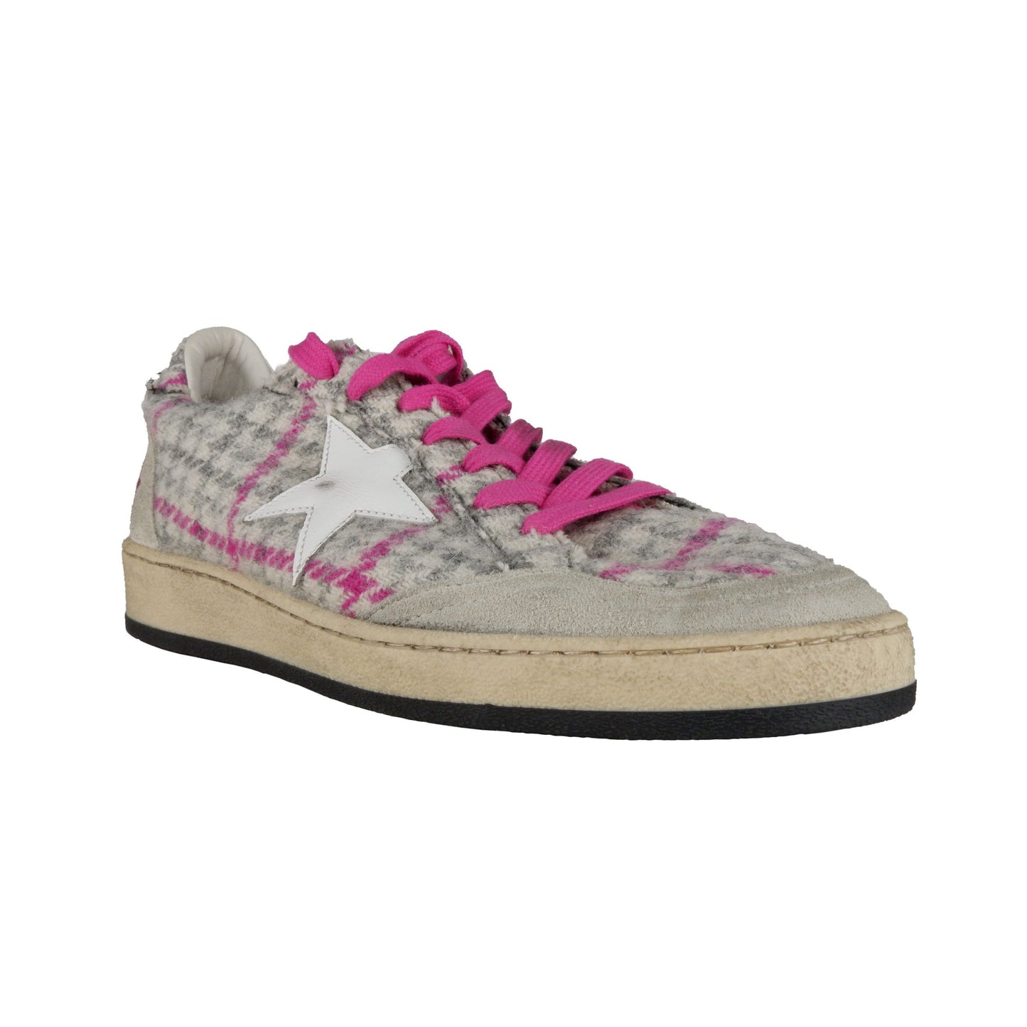 Fuchsia Leather Sneaker