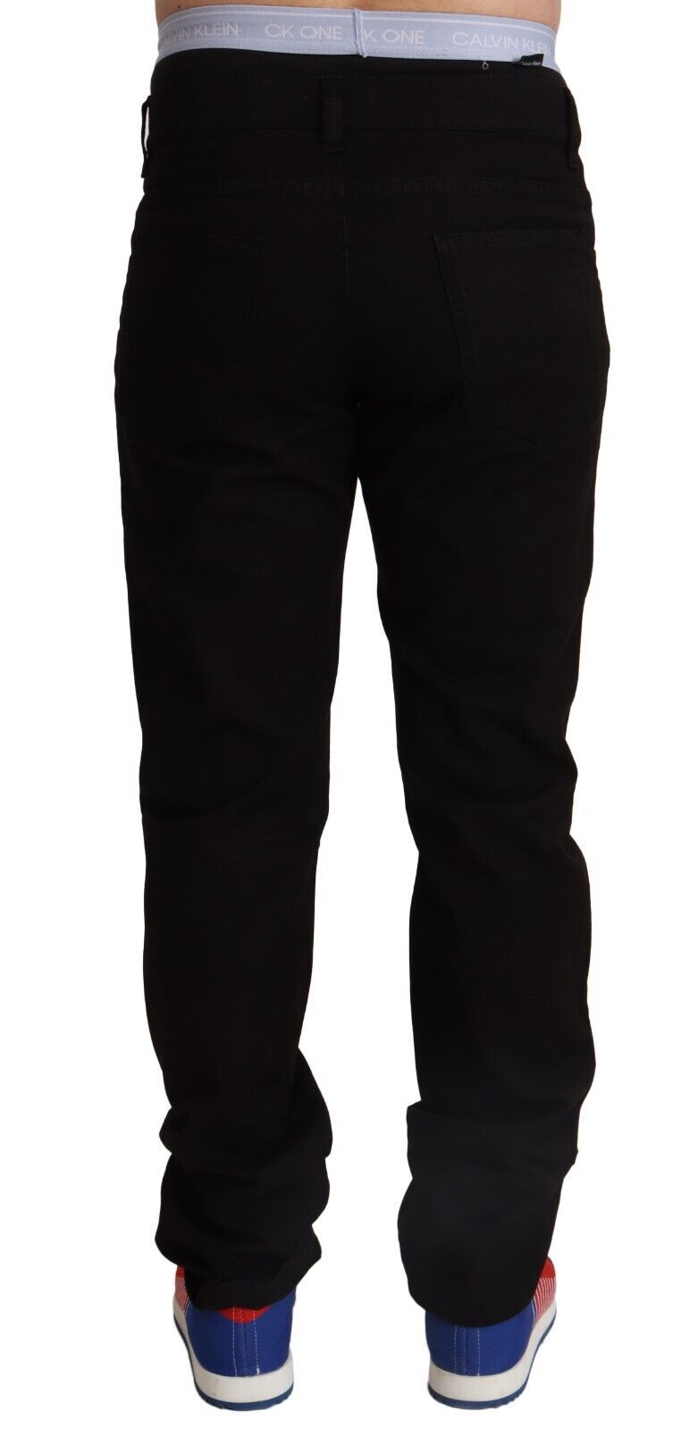 Black Cotton Straight Men Jeans STAFF Pants