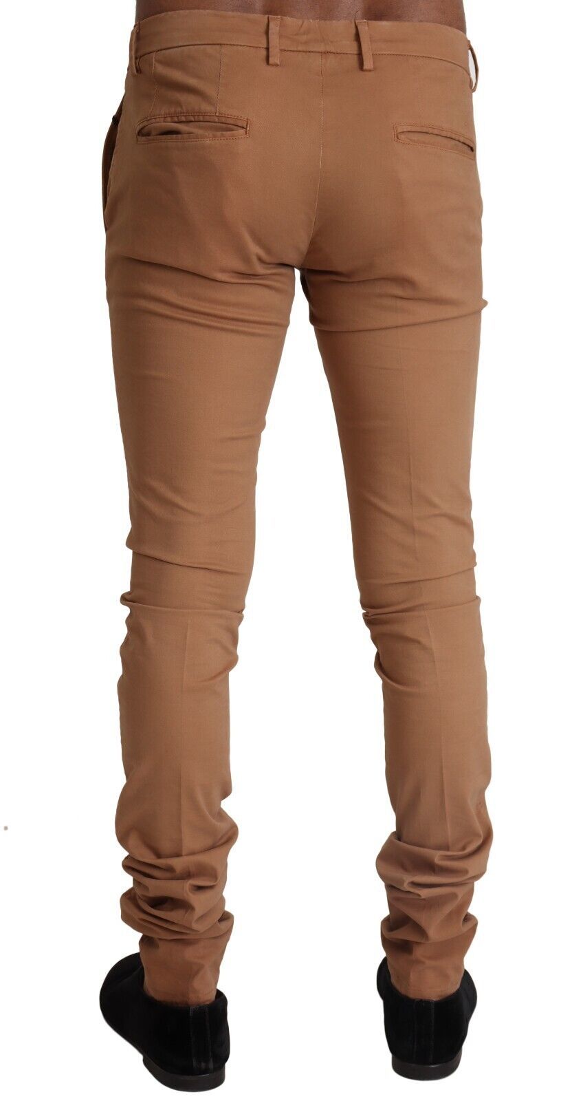 Beige Cotton Blend Slim Fit Trouser Skinny Pants
