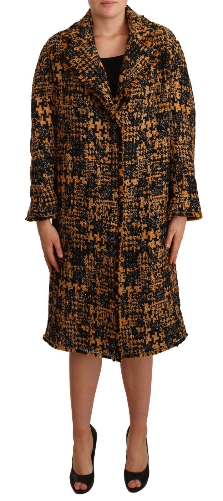 Black Yellow Long Cardigan Coat Jacket