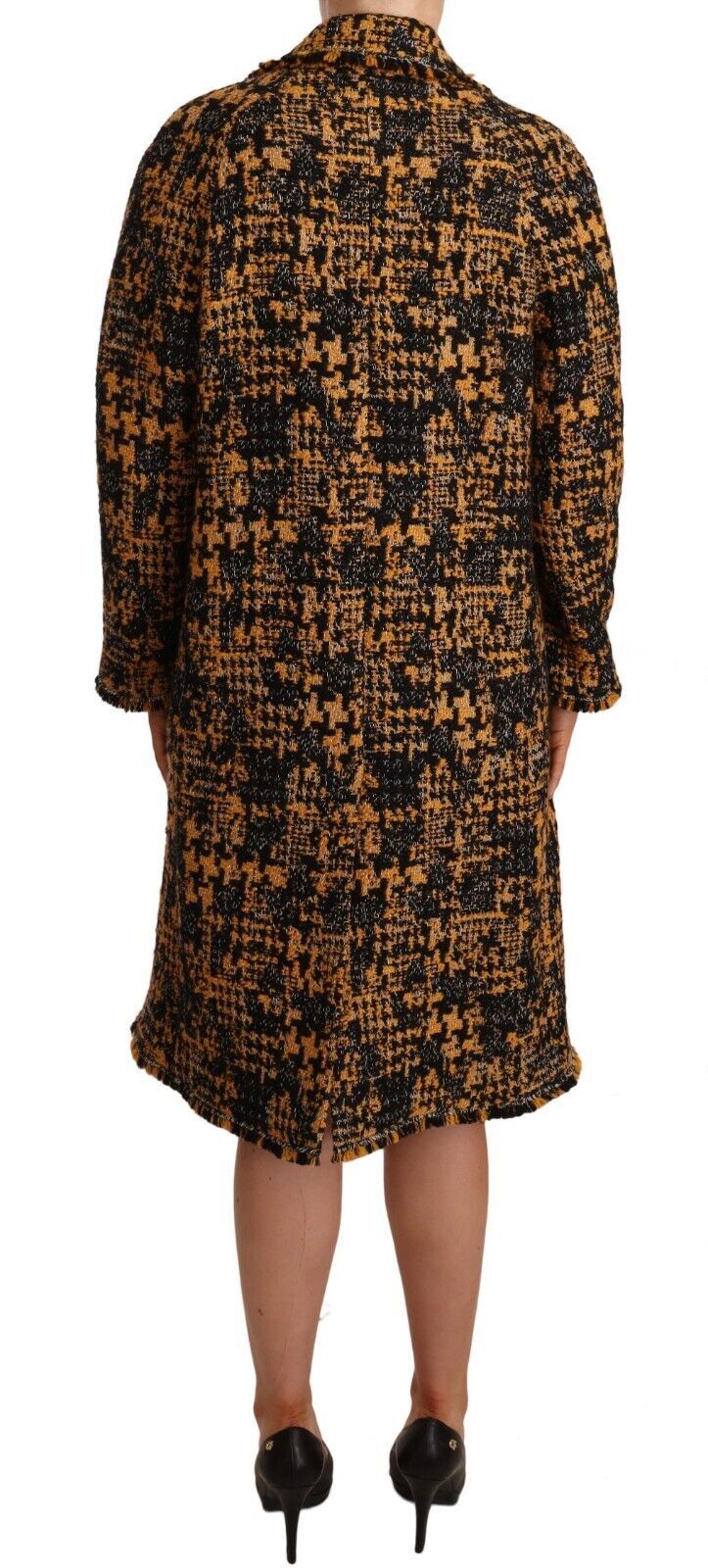 Black Yellow Long Cardigan Coat Jacket