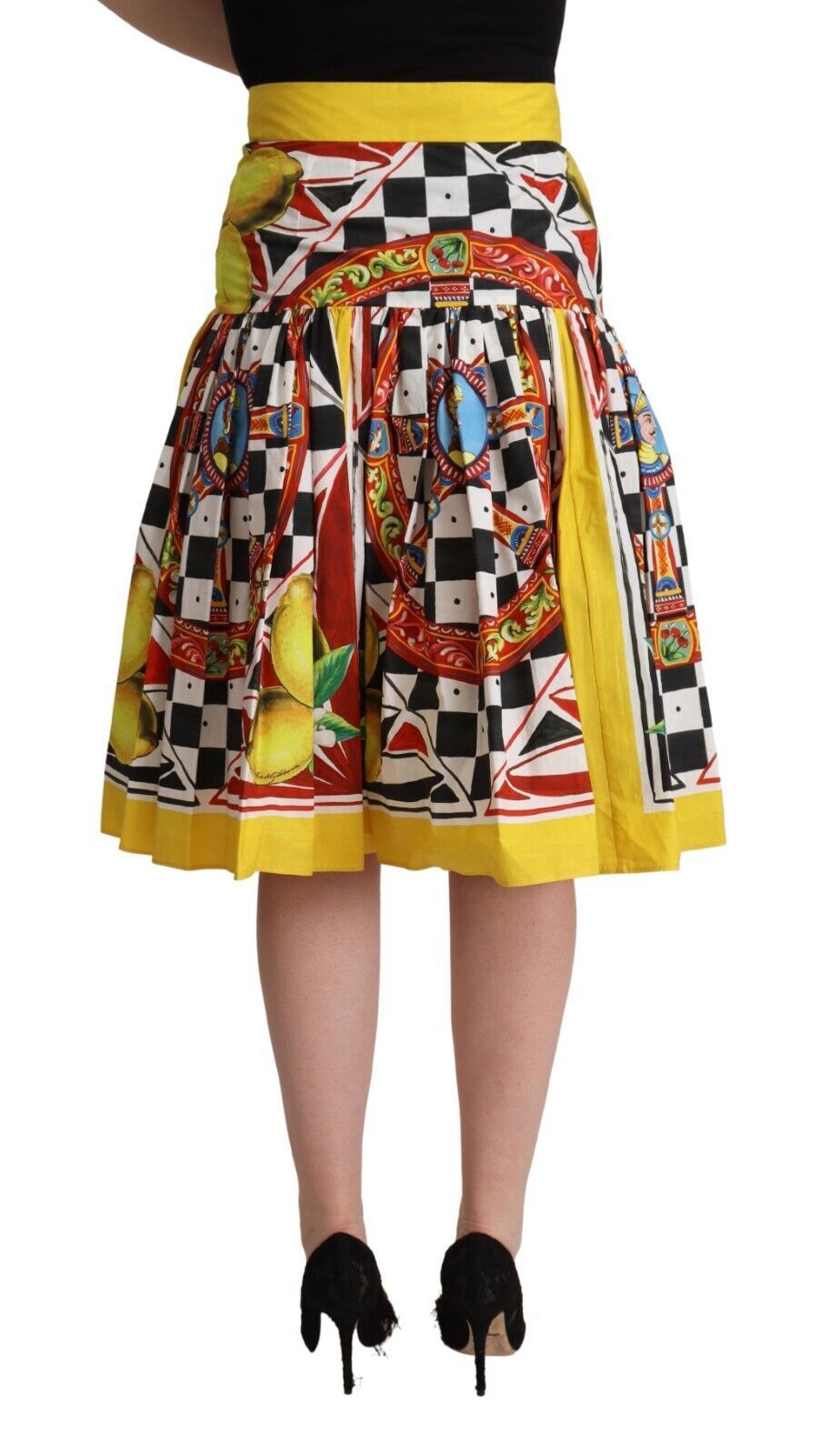 Multicolor Carretto High Waist A-line Pleated Skirt
