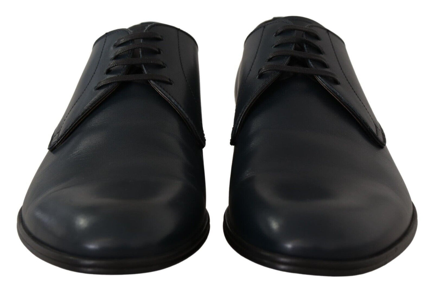 Navy Blue Leather Lace Up Formal Derby Shoes