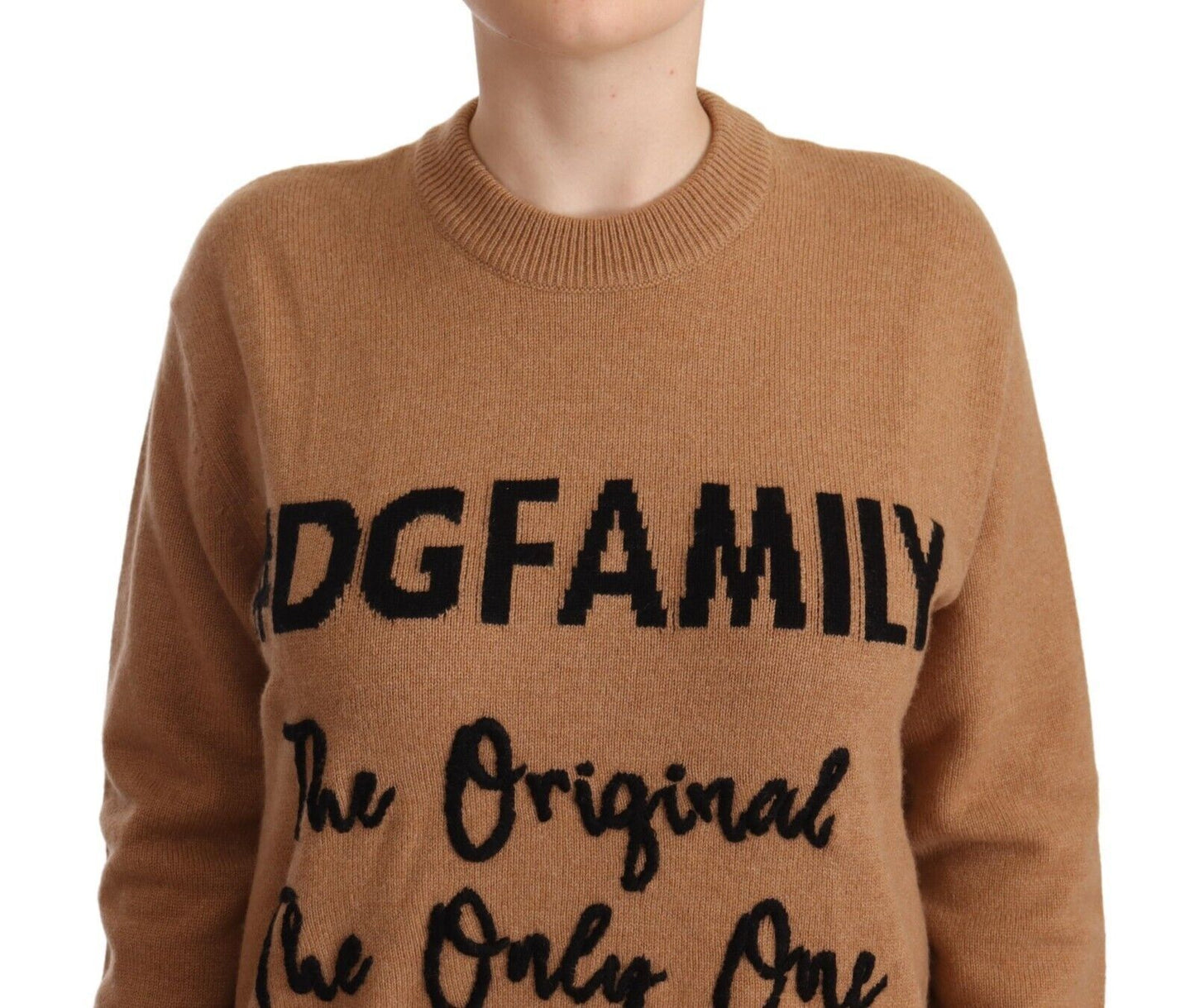 Beige Cashmere Crewneck #dgfamily Sweater