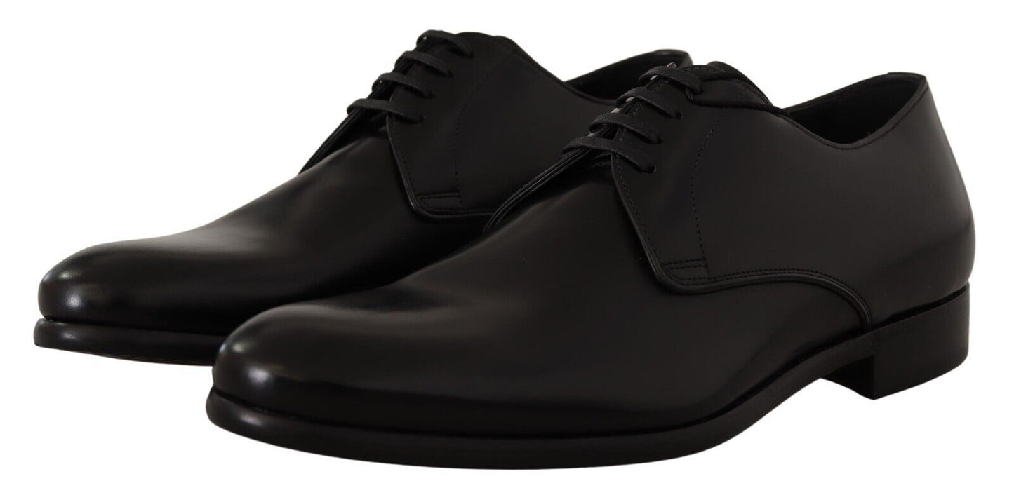 Black Leather Lace Up Men Formal Derby Shoes