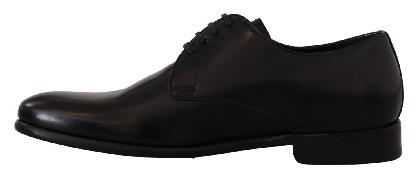Black Leather Lace Up Men Formal Derby Shoes