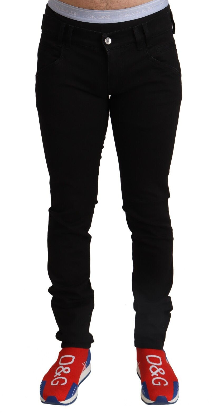Black Cotton Skinny Men Denim Slim Fit Jeans