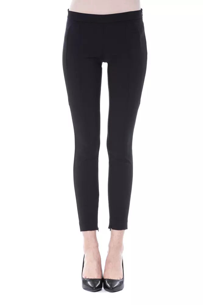 Black Polyester Jeans & Pant