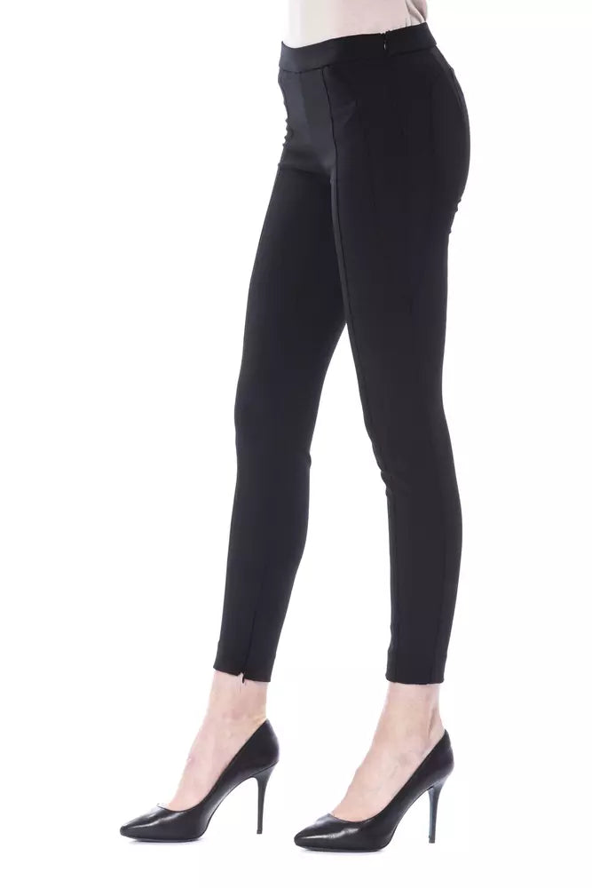 Black Polyester Jeans & Pant