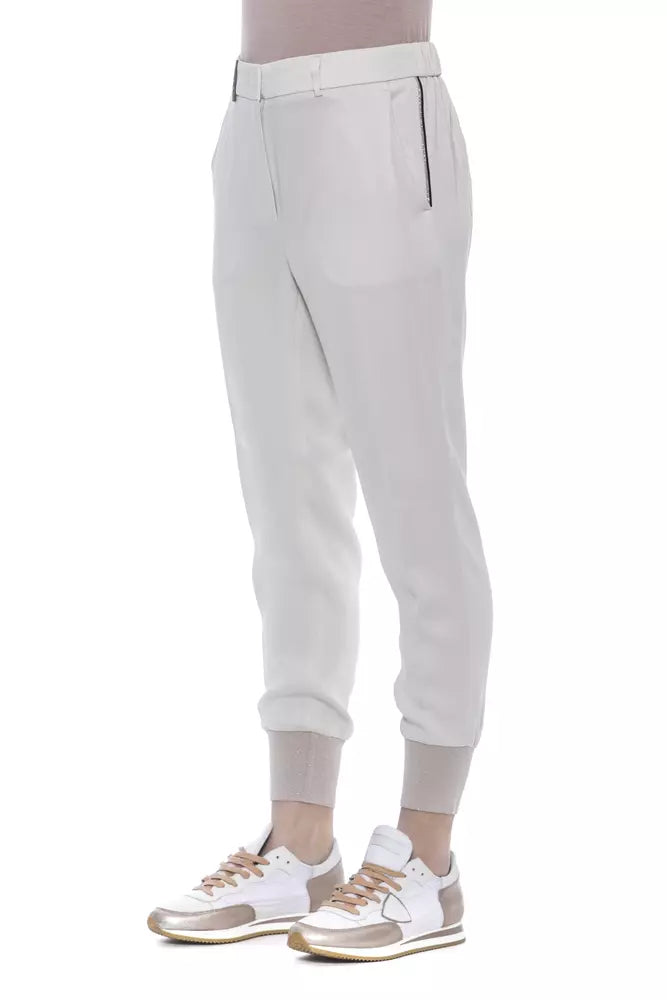 Beige Viscose Jeans & Pant