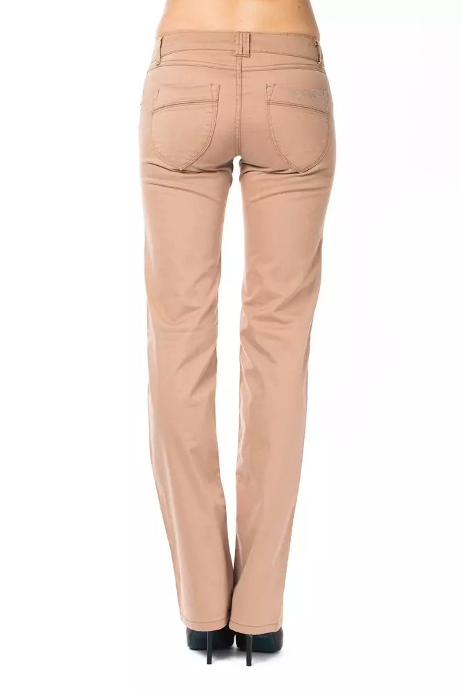 Beige Cotton Jeans & Pant