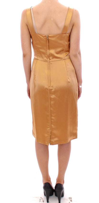Bronze silk sheath dress