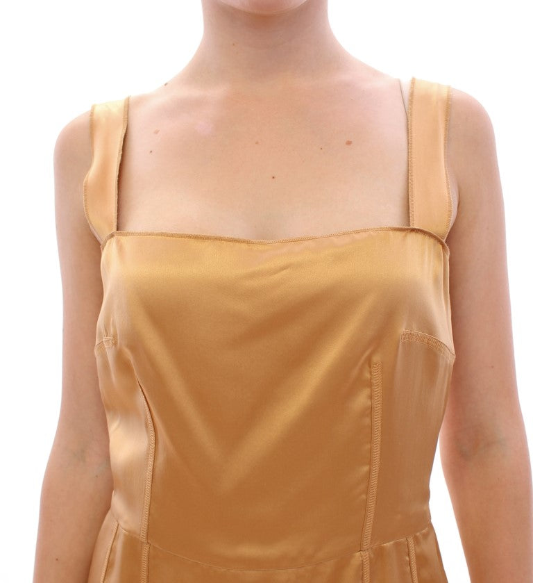 Bronze silk sheath dress