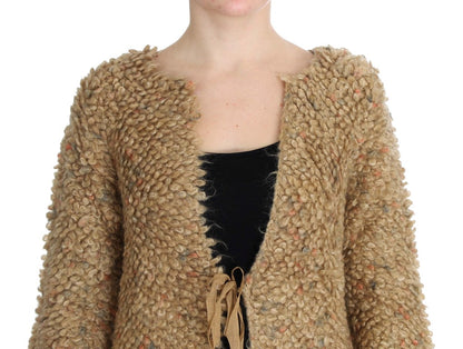 Beige Wool Blend Cape Sweater