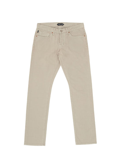 Beige Five Pockets Jeans Pants