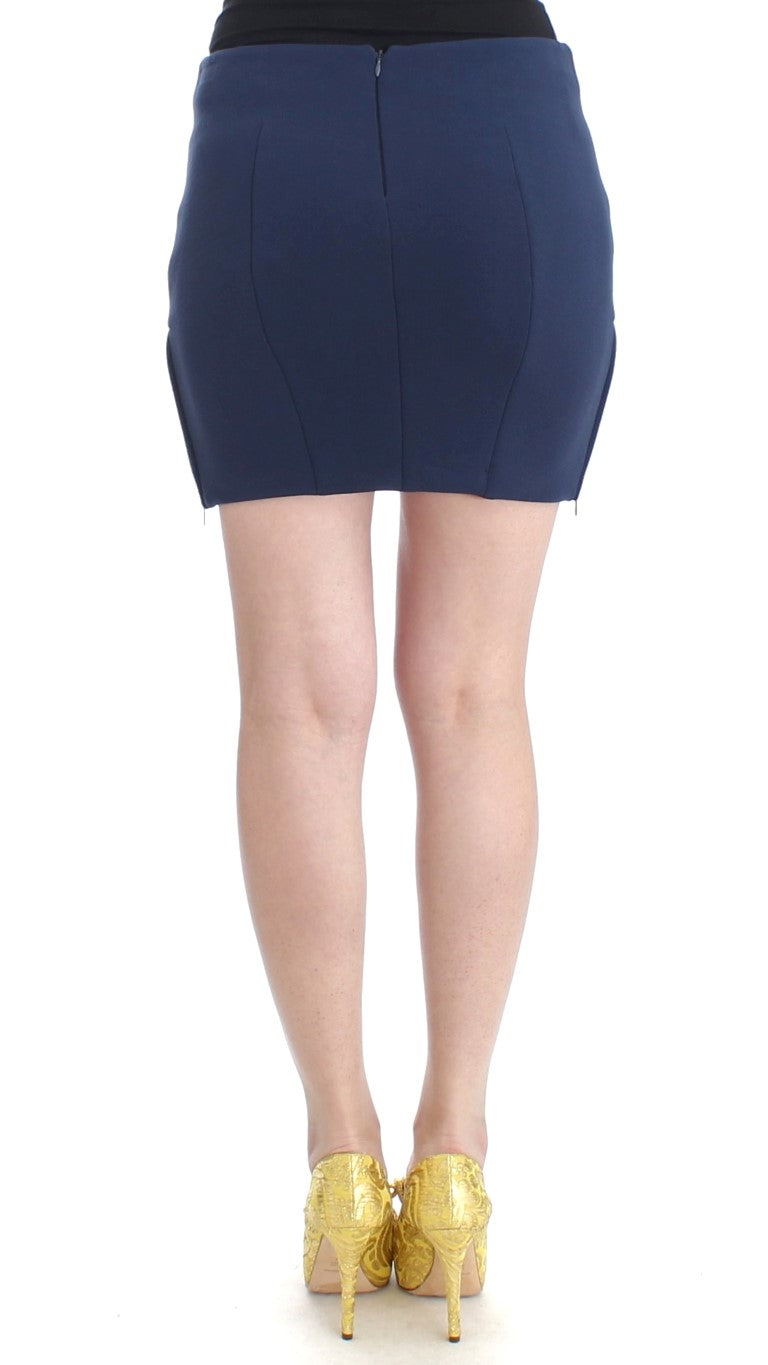 Blue nylon mini skirt