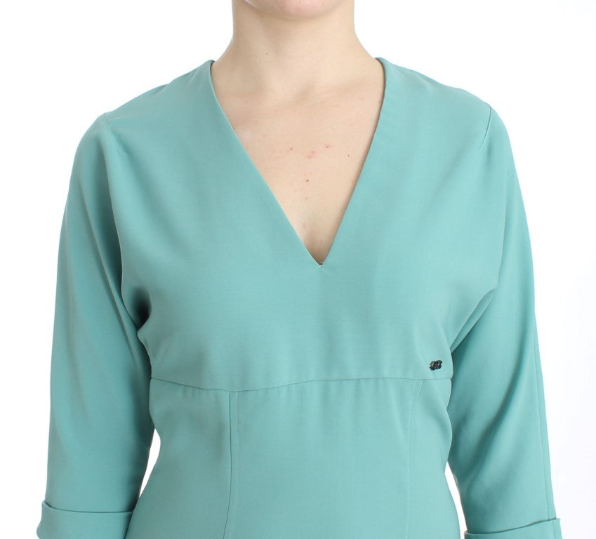 Green 3/4 sleeved sheath dress