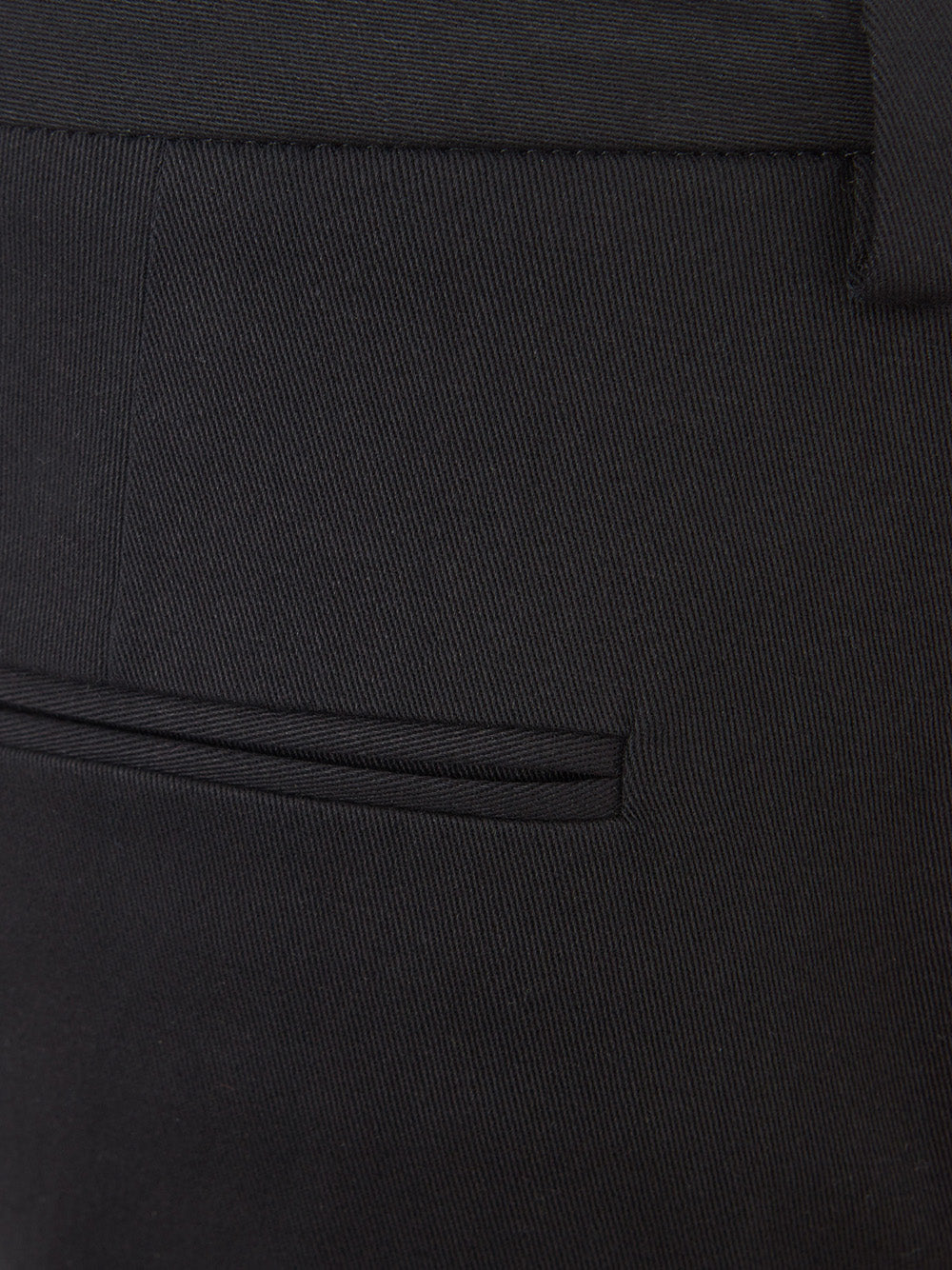 Black Cotton Chino Trousers