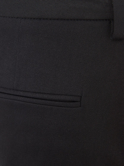 Black Cotton Chino Trousers