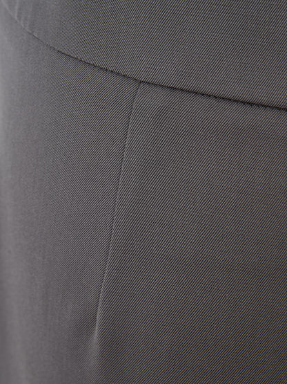 Wool Grey High Waist Palazzo Trousers