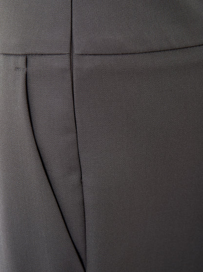 Wool Grey High Waist Palazzo Trousers