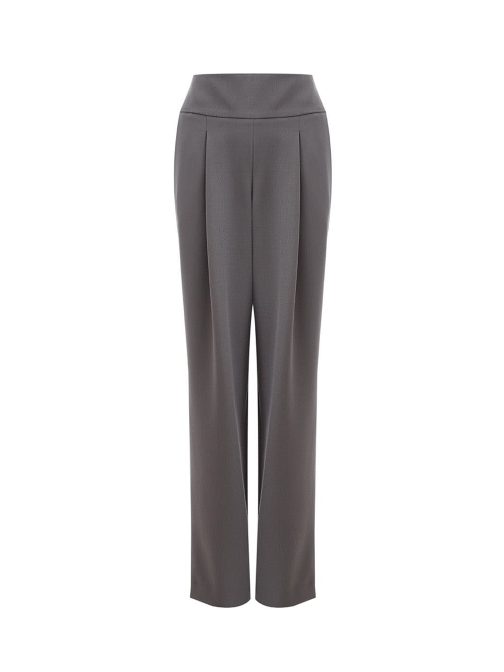 Wool Grey High Waist Palazzo Trousers