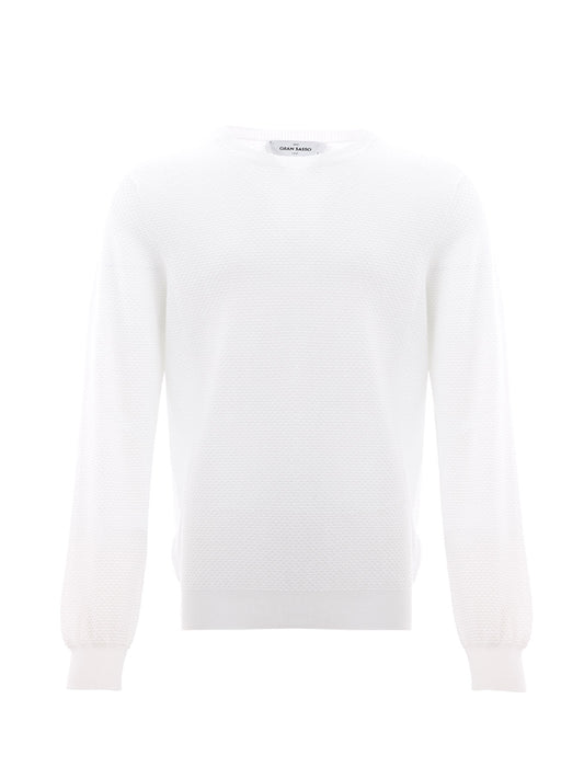 White Cotton Jumper Knitwear