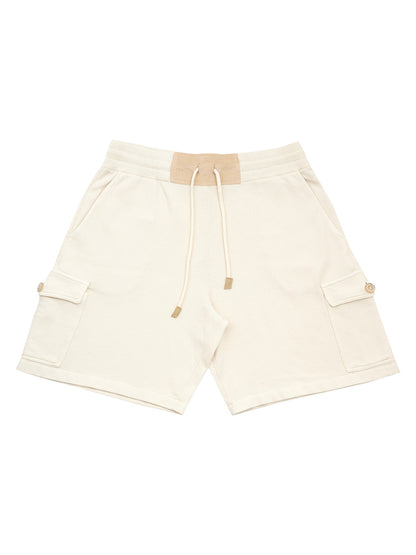 White Short Sweatpants with Pockets