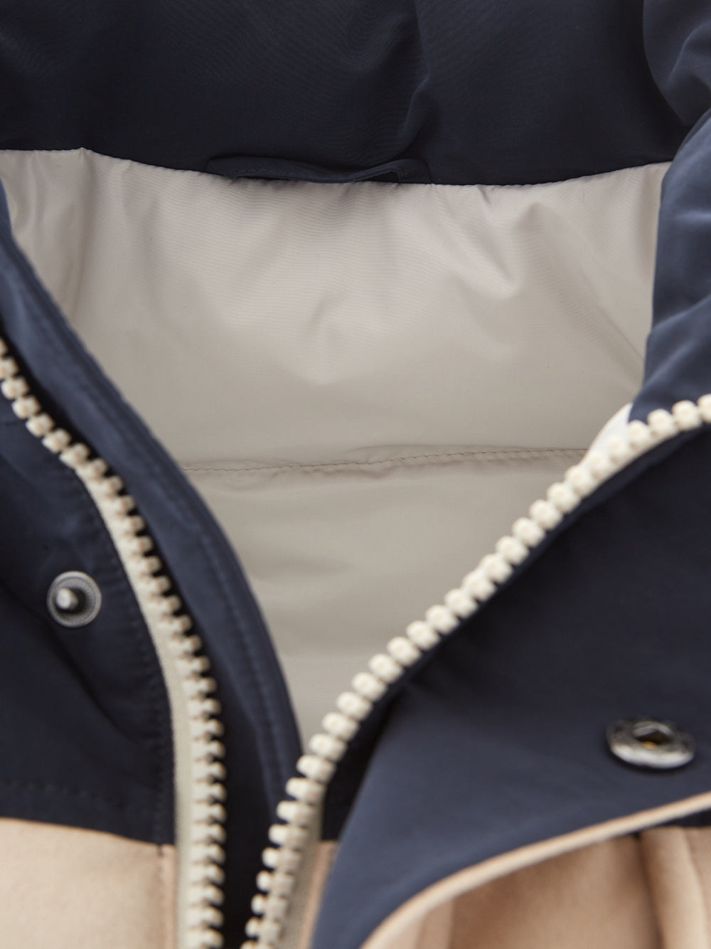 Beige Puffy Jacket with Velvet Effect