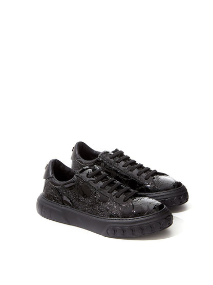 Black Crocodile Print 'Off Road' Sneaker