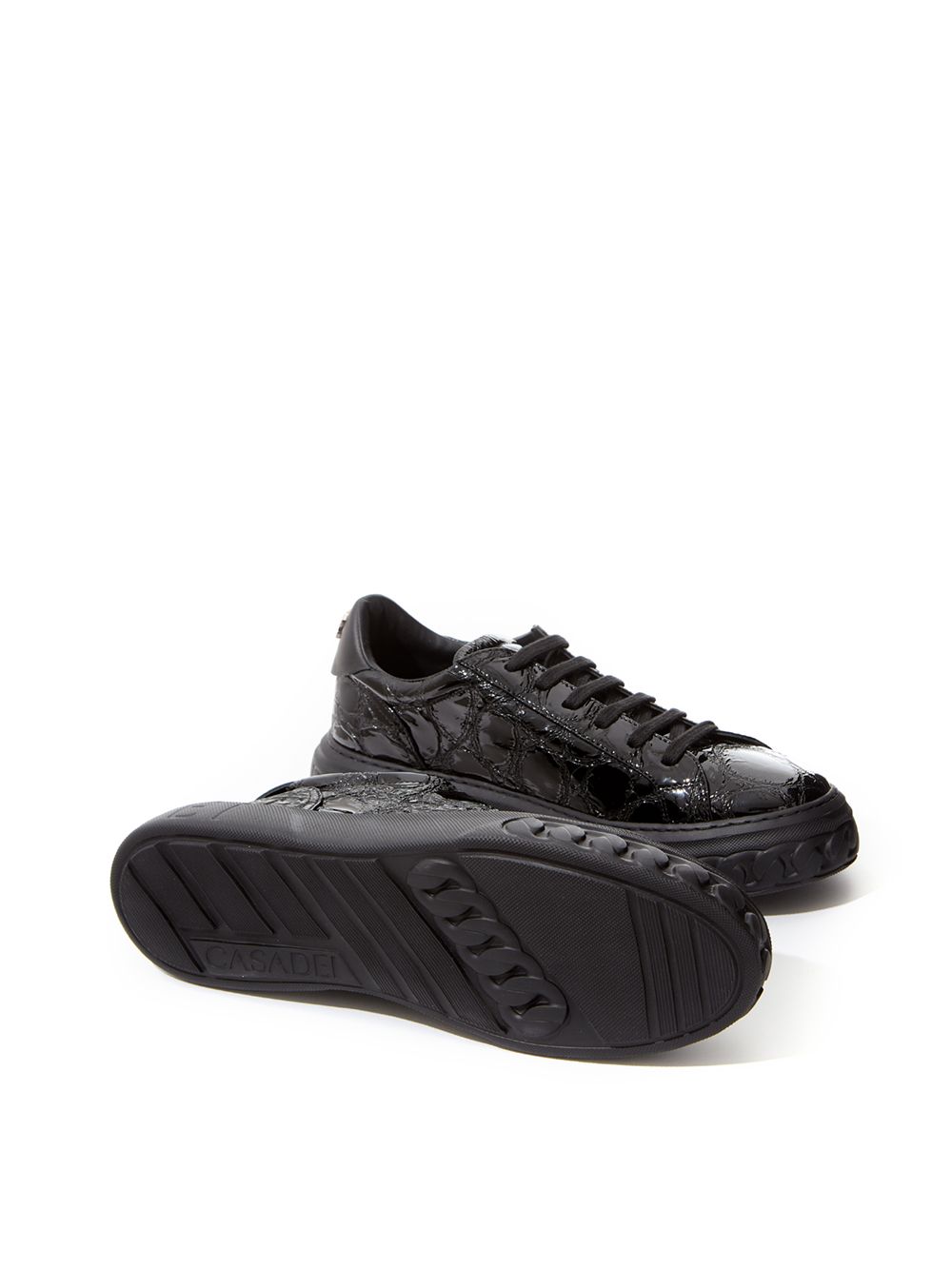 Black Crocodile Print 'Off Road' Sneaker