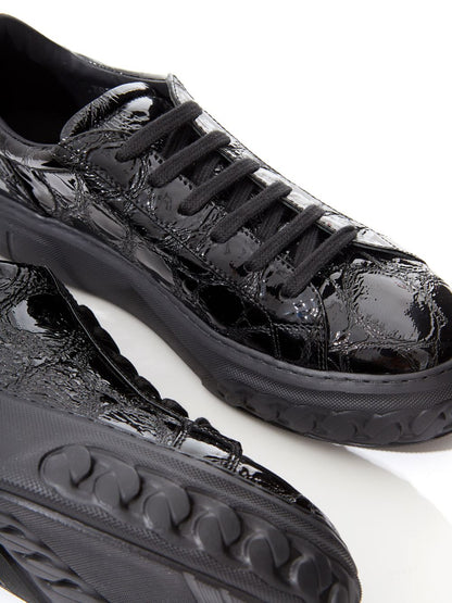 Black Crocodile Print 'Off Road' Sneaker