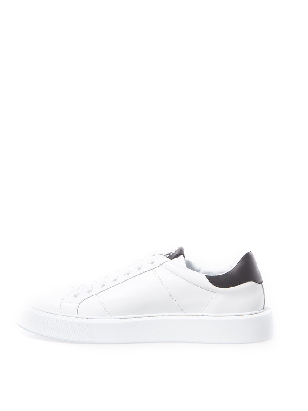 White Leather Sneakers with Silver Logo