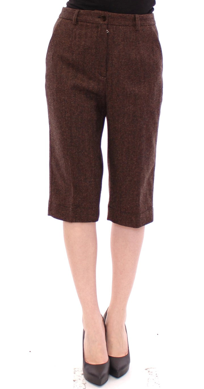 Brown wool shorts pants