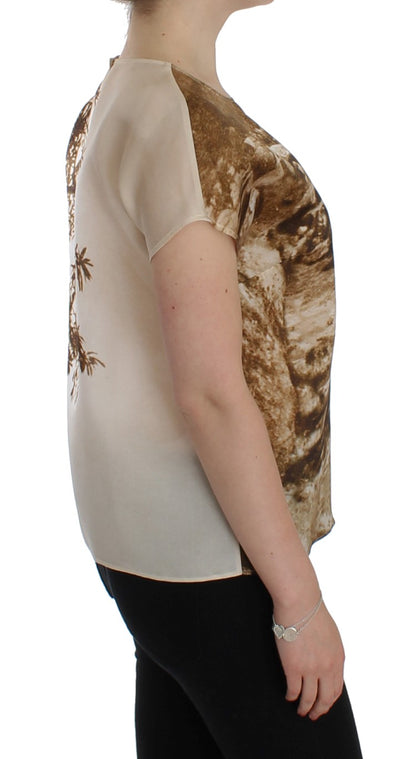 Brown Taormina silk blouse