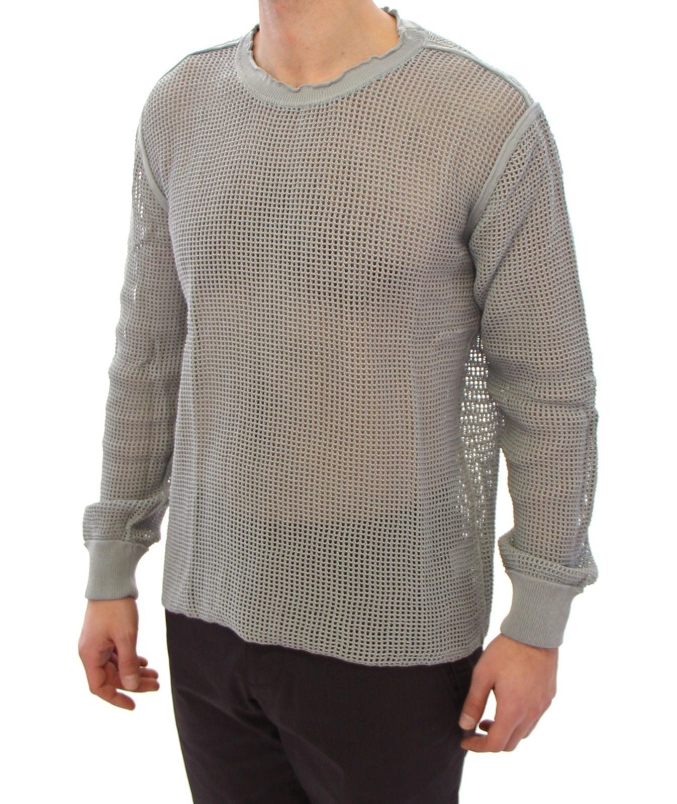 Gray Runway Logo Netz Pullover Netted Sweater
