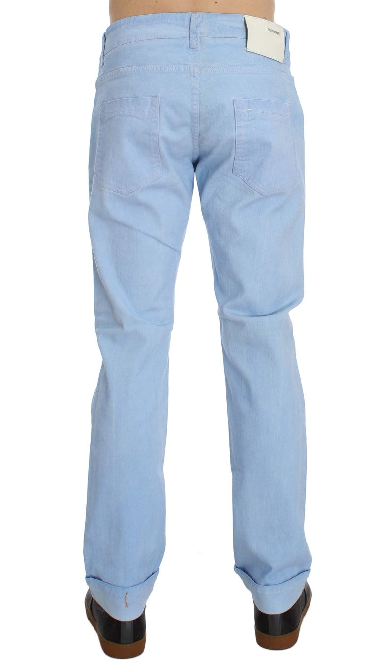 Blue Cotton Stretch Low Waist Fit Jeans