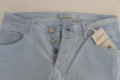 Blue Cotton Stretch Low Waist Fit Jeans