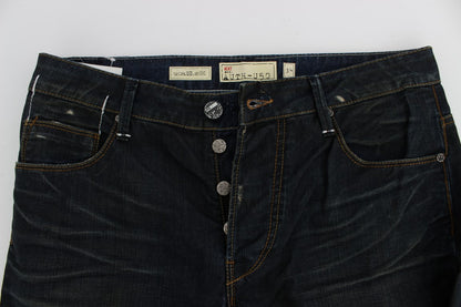 Blue Wash Cotton Denim Straight Fit Jeans