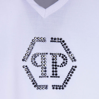 White Caftan with Black Crystal Logo