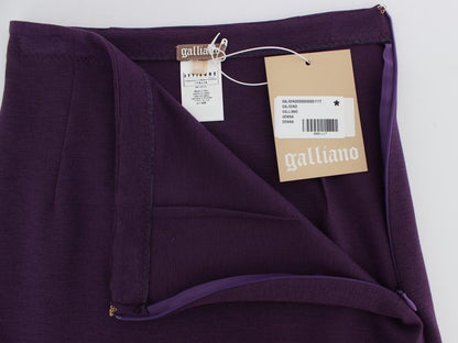 Purple Stretch Pencil Skirt
