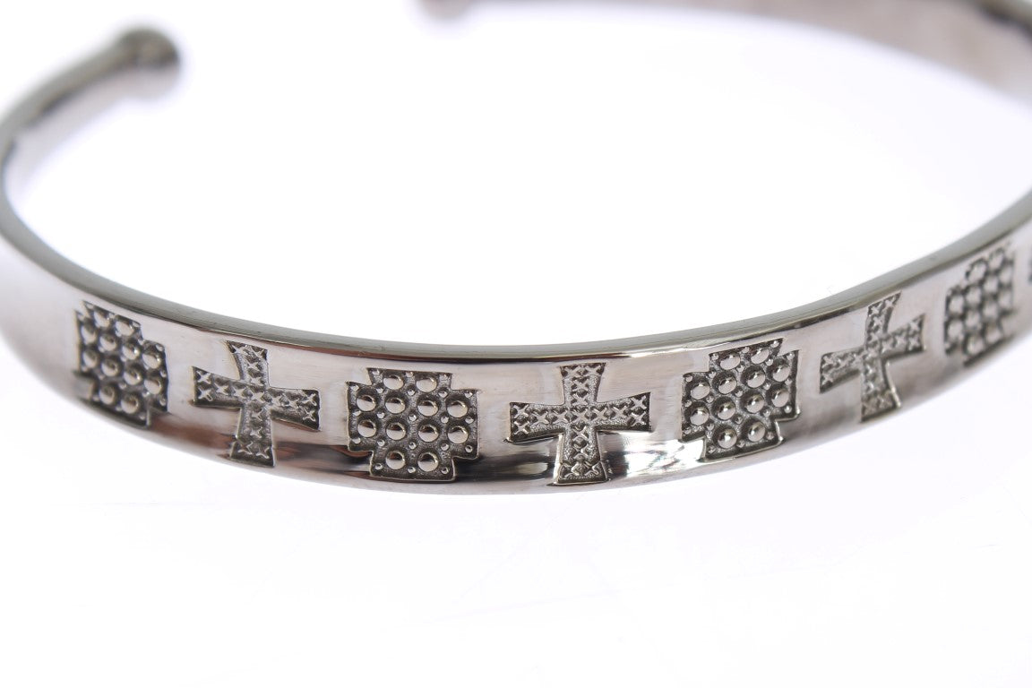 Gray Rhodium 925 Silver Bangle Bracelet