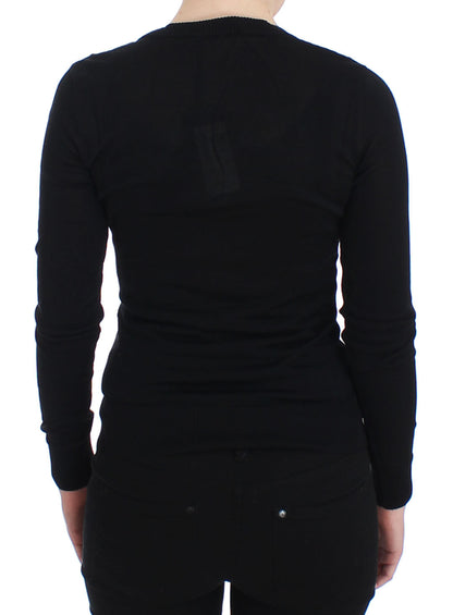 Black Cashmere Crewneck Sweater Pullover
