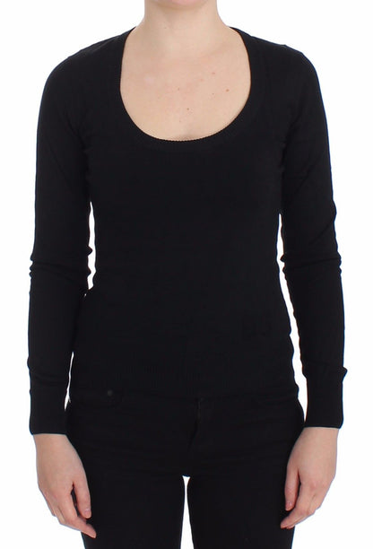 Black Cashmere Crewneck Sweater Pullover