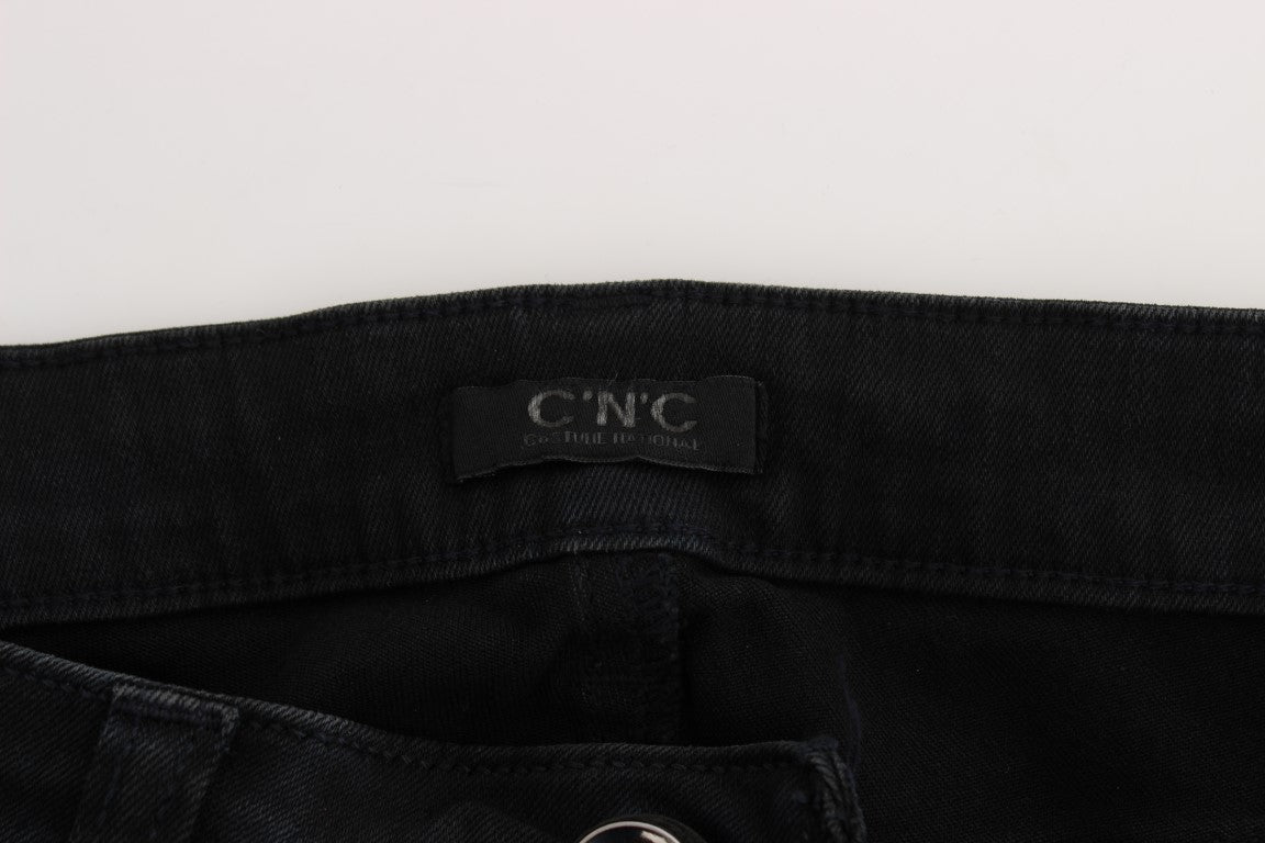 Black Cotton Slim Fit Denim Jeans